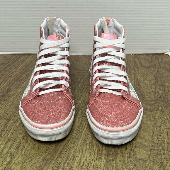 Vans Sk8-Hi Narwhal Shark Party Hi Tops Pink Glitter Sneakers Size 5.5 - Picture 5 of 16
